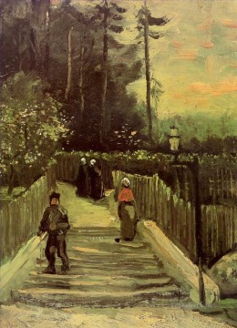  Camino Obras - Camino inclinado en Montmartre Vincent van Gogh